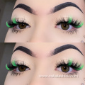 15mm colorful mink lashes green color mink eyelashes